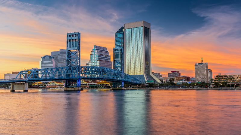 Jacksonville, FL skyline and local staffing market