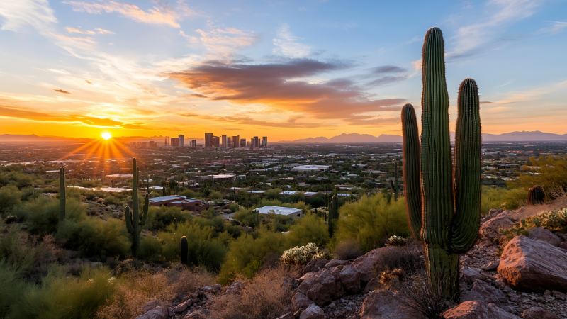 Phoenix, AZ skyline and local staffing market