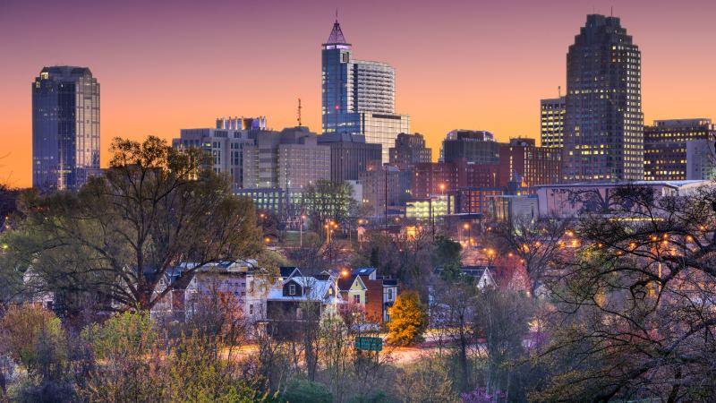 Raleigh, NC skyline and local staffing market